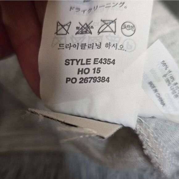 J CREW‎ gray long sleeve crew neck fringe detail sweatshirt S - Picture 8 of 11